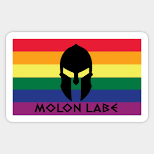 Rainbow Flag Molon Labe Sticker